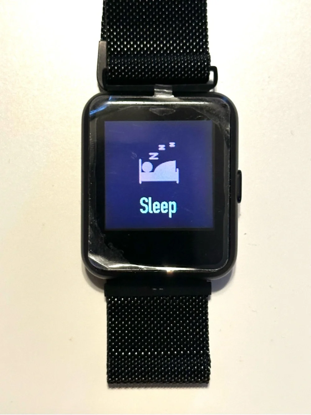 Black Smart Fitness Watch Metal Mesh Magnetic Band Emerge S3 Android & IPhone